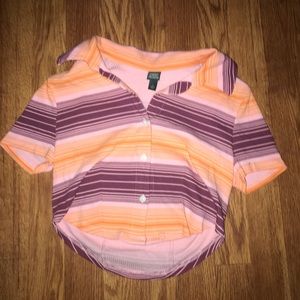 Wild Fable cropped collared striped top